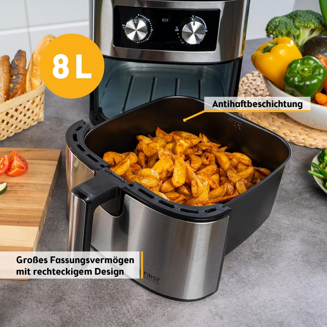 TZS First Austria Air Fryer 8 L | 80-200°C | Mechanische Steuerung | Antihaftbeschichtung | 1700 W |