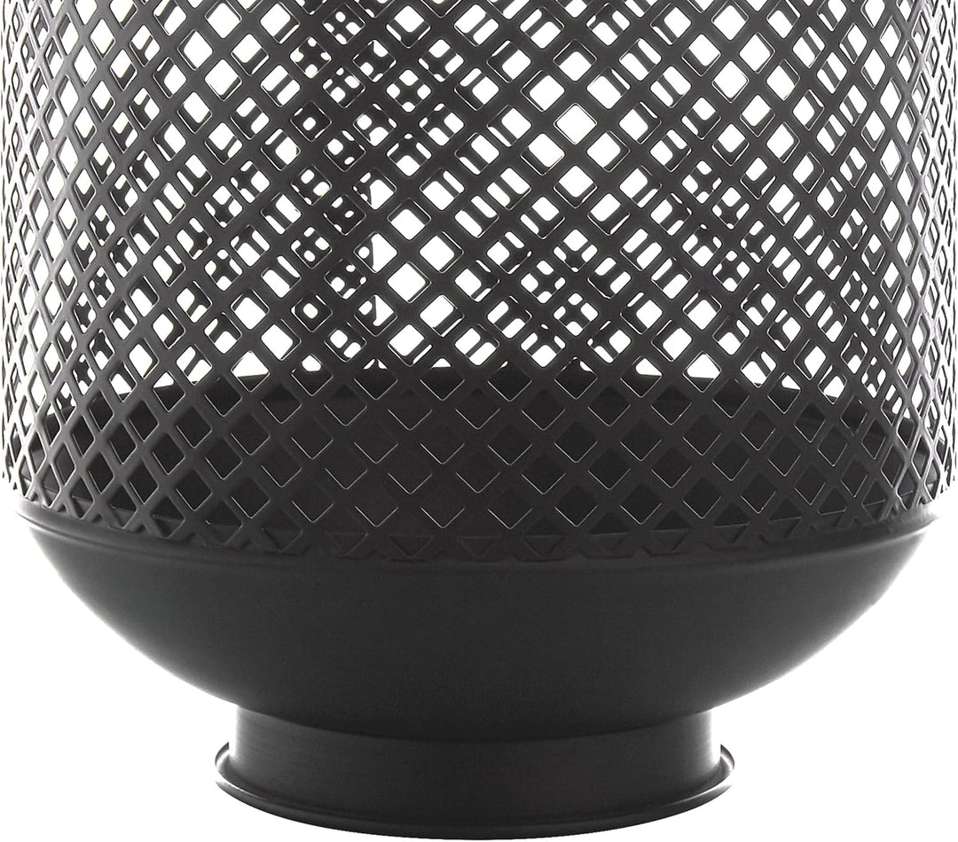 Dekorative Laterne aus Metall mattes schwarz 20 x 34 cm Coron