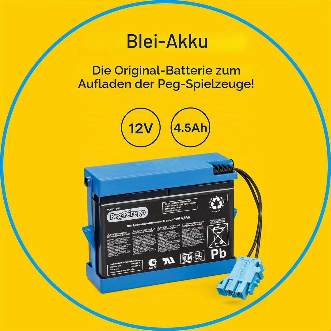 Peg Perego - Batterie, 12 V 12V, 4.5 Ah, 12V, 4.5 Ah