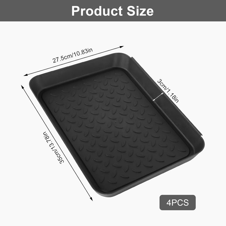 4 Set Schuhabtropfschale Schuhwanne 35 x 27.5 x 3 cm Schuhmatte Abtropfmatte mit Erhöhtem Rand Schuh
