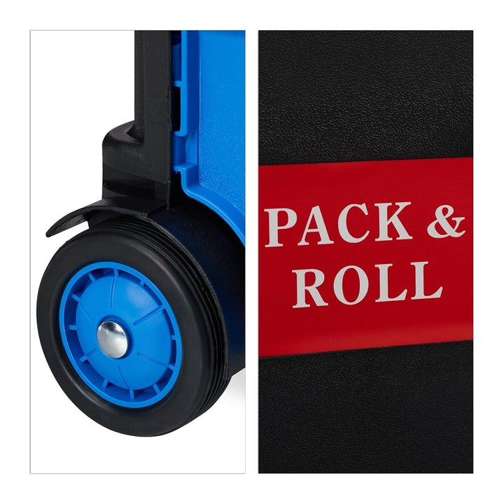 Relaxdays Einkaufstrolley, Klapptrolley mit Rollen & Deckel, Teleskopgriff, bis 35 kg, Faltbarer Tro