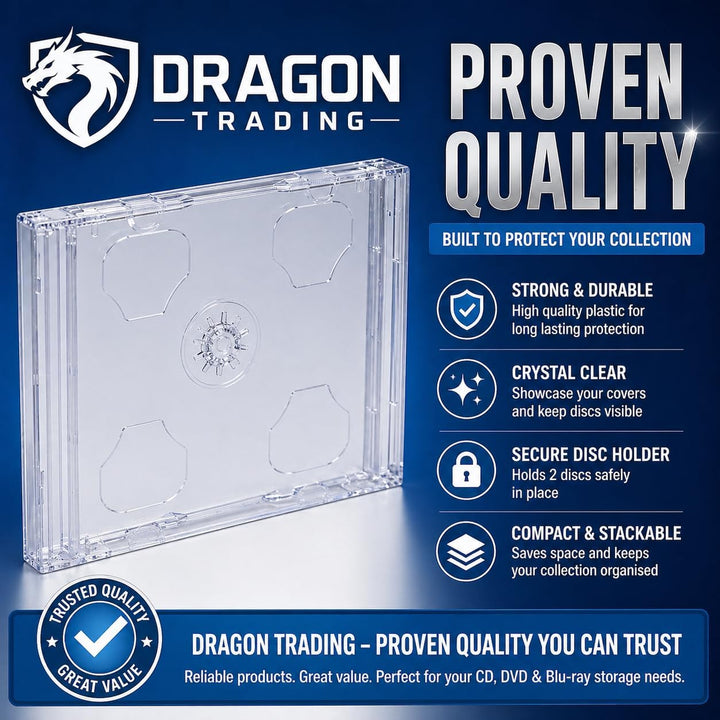 10 CD/Dvd Double Jewel Cases klar dragontrading ® Profi Qualität