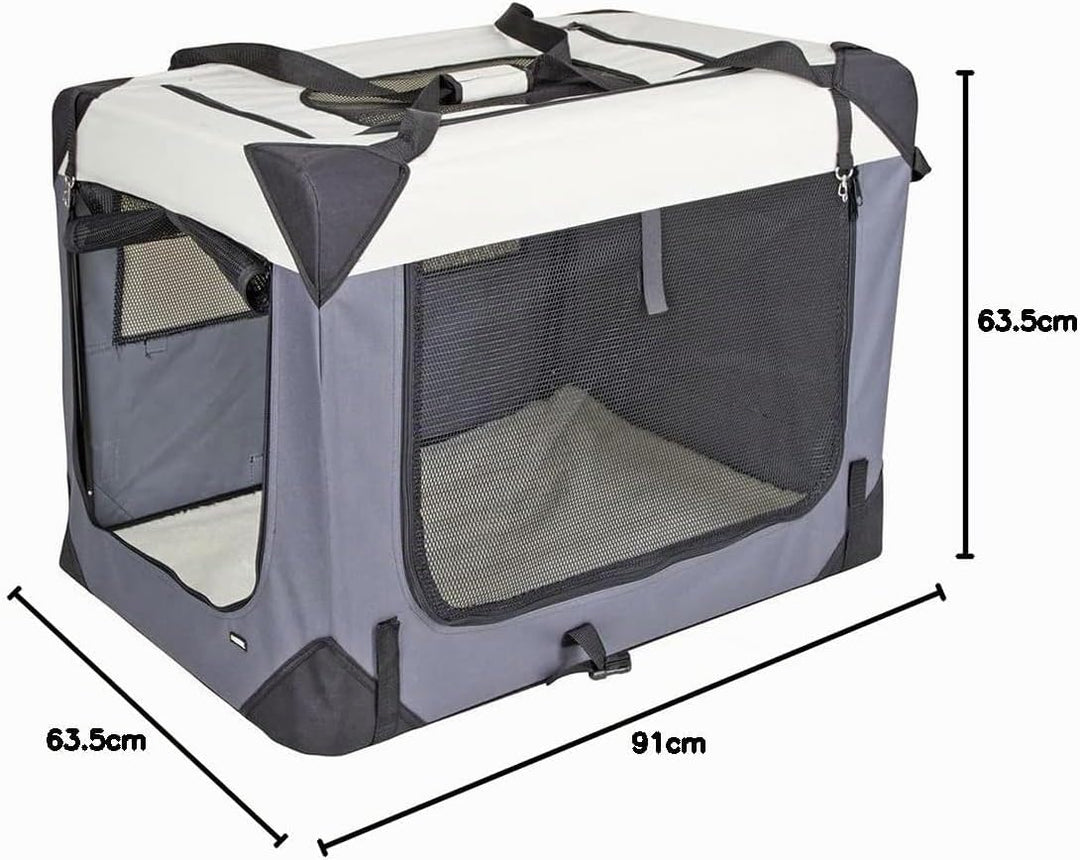 Kerbl Pet Transportbox Journey, 92x65x66cm, grau/beige L 91 x B 64 x H 64 cm, L 91 x B 64 x H 64 cm