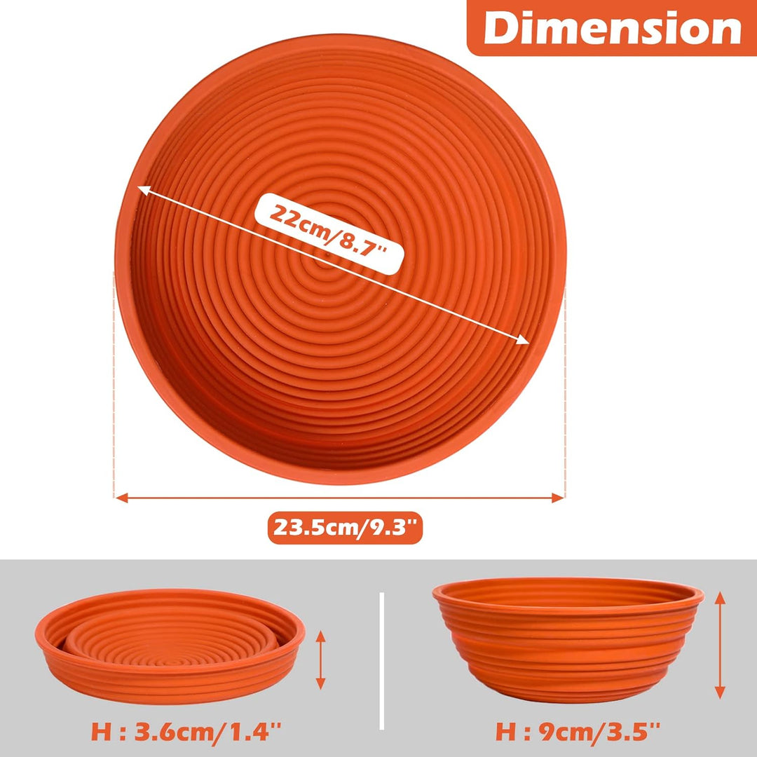 Webake Gärkörbchen Rund für Brot Silicone 23 cm Höhe 9 cm Garkorb Brot Gärkörbe zum Brotbacken Bread