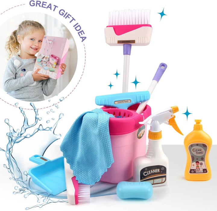 Coolplay Kinder Besen Set, Schaufel und Besen Set 12pcs Kinder Putzset, Kinderbesen Set ab 2 Jahre R