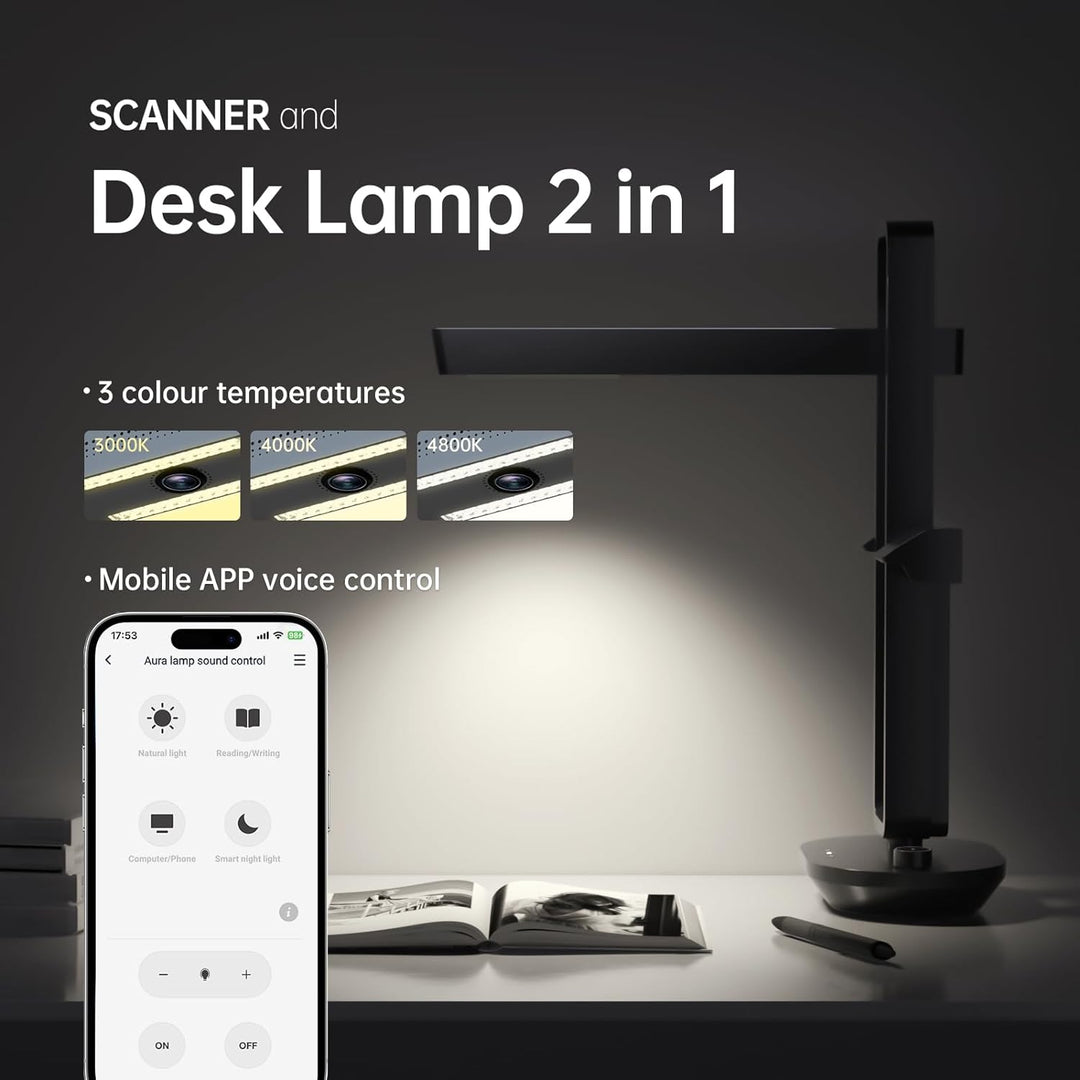CZUR 14MP Buchscanner Faltbarer, Tragbar Dokumentenkamera, Dokumentenscanner mit OCR, für Windows un