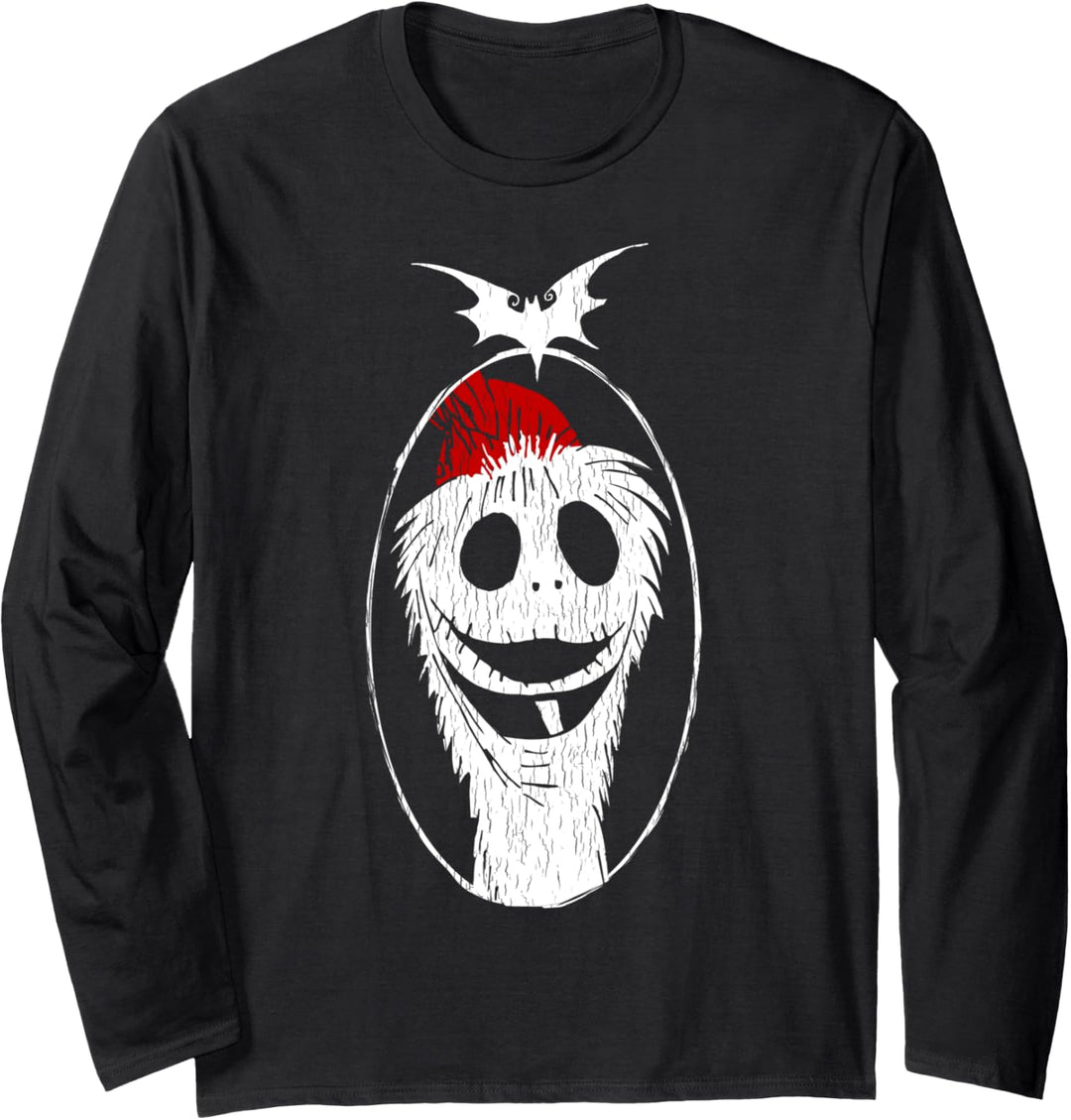 Nightmare Before Christmas Jack Skelington Santa Silhouette Langarmshirt