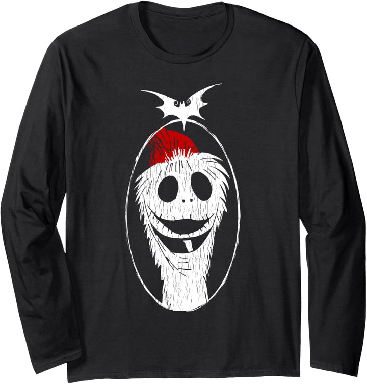 Nightmare Before Christmas Jack Skelington Santa Silhouette Langarmshirt