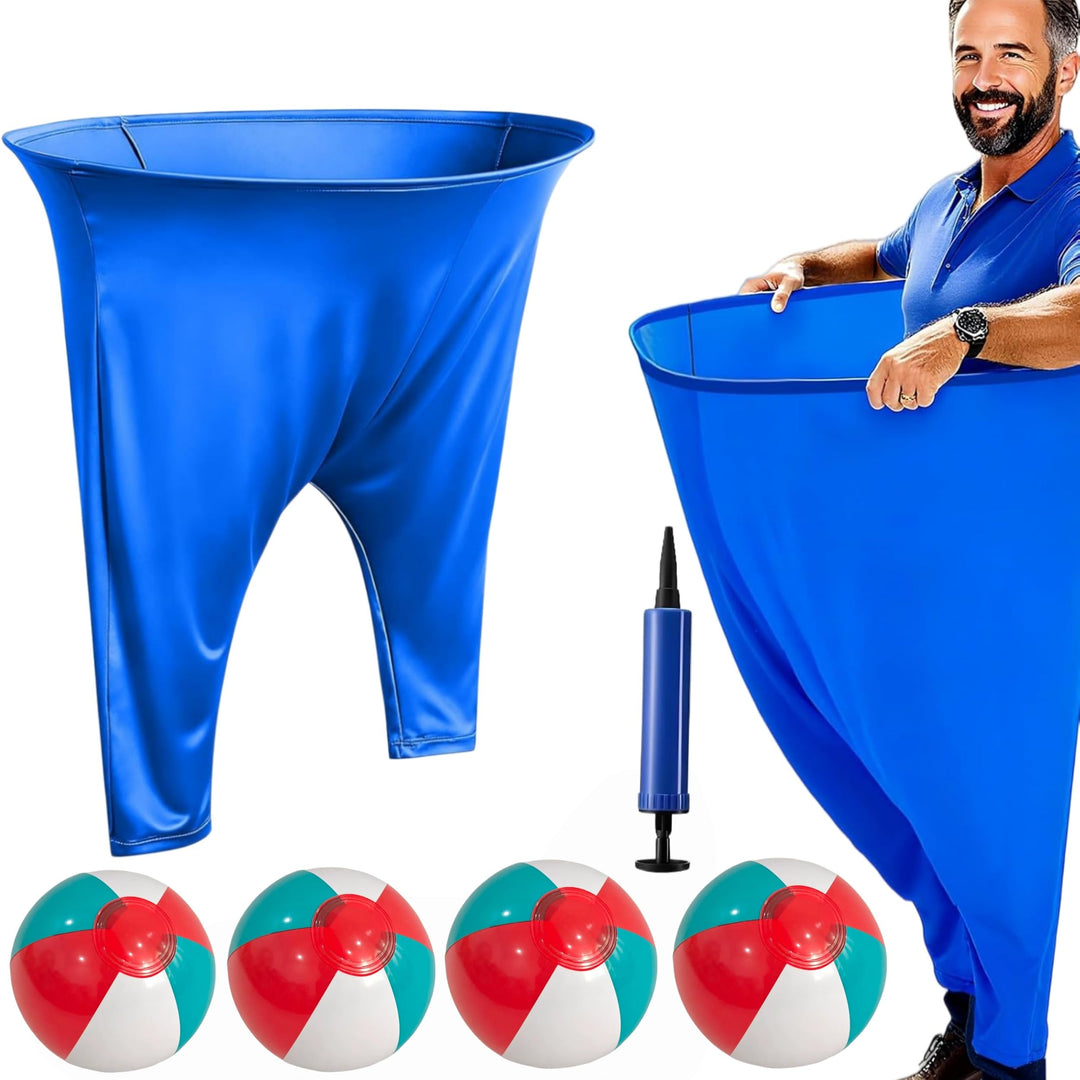 Oma-Hosen-Spiele für draussen,Granny Pants Wurfspiel, mit 4 × Hüpfbällen und 1 × Ballonpumpe, Jumbo-