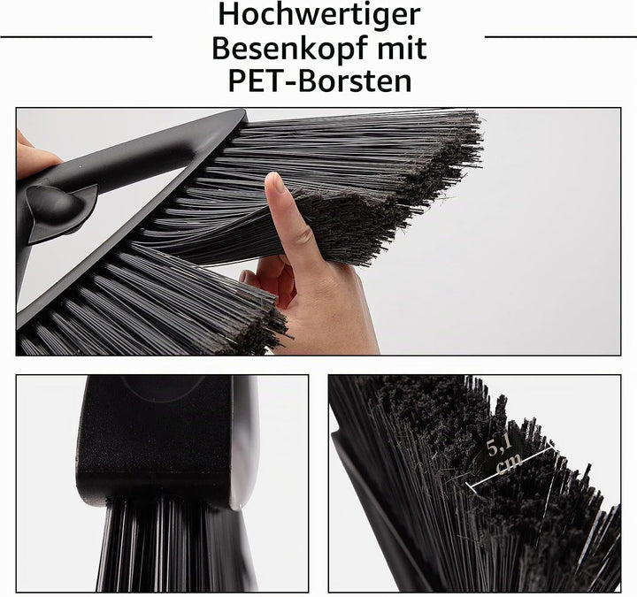 Eyliden Kommerzielles Besen und Kehrschaufelset Set mit Langem Griff, Aufrechter Kehrmaschine und Ke