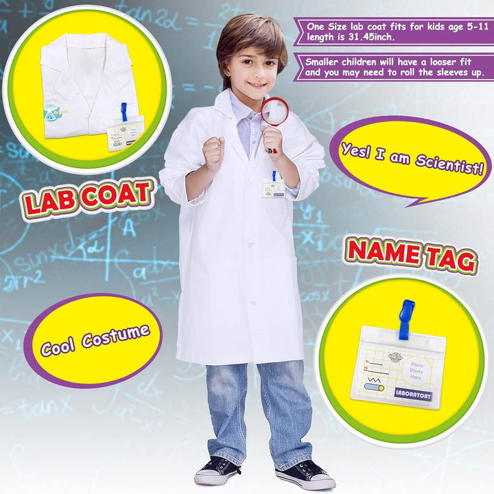 UNGLINGA Wissenschaft Experimentierkästen für Kinder - Laborkittel Wissenschaftlerin Anziehen und Ro