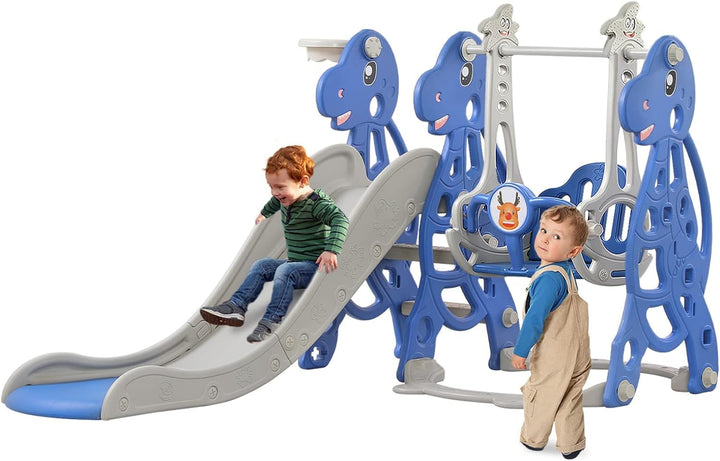 LARS360 4-in-1 Kinder Spielplatz, Spielzeugrutsche mit Kletterleiter, Multifunktionales Spielplatzse