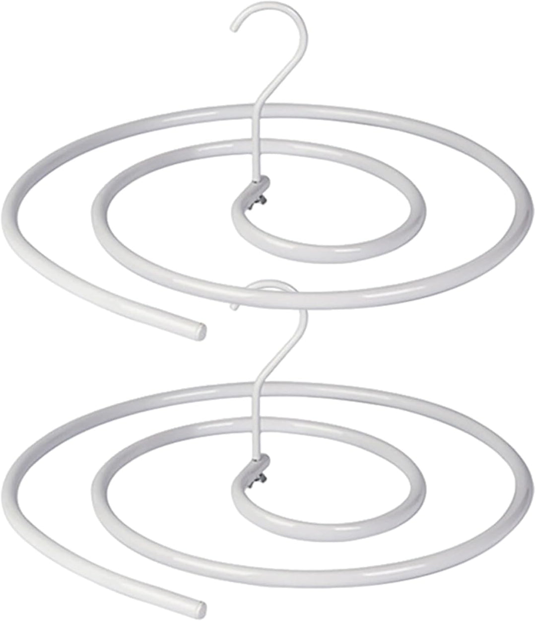 2 x Spiral-Lakenaufhänger, rund, platzsparende Aufbewahrung, Deckenaufhänger, abnehmbares Eisen, dic