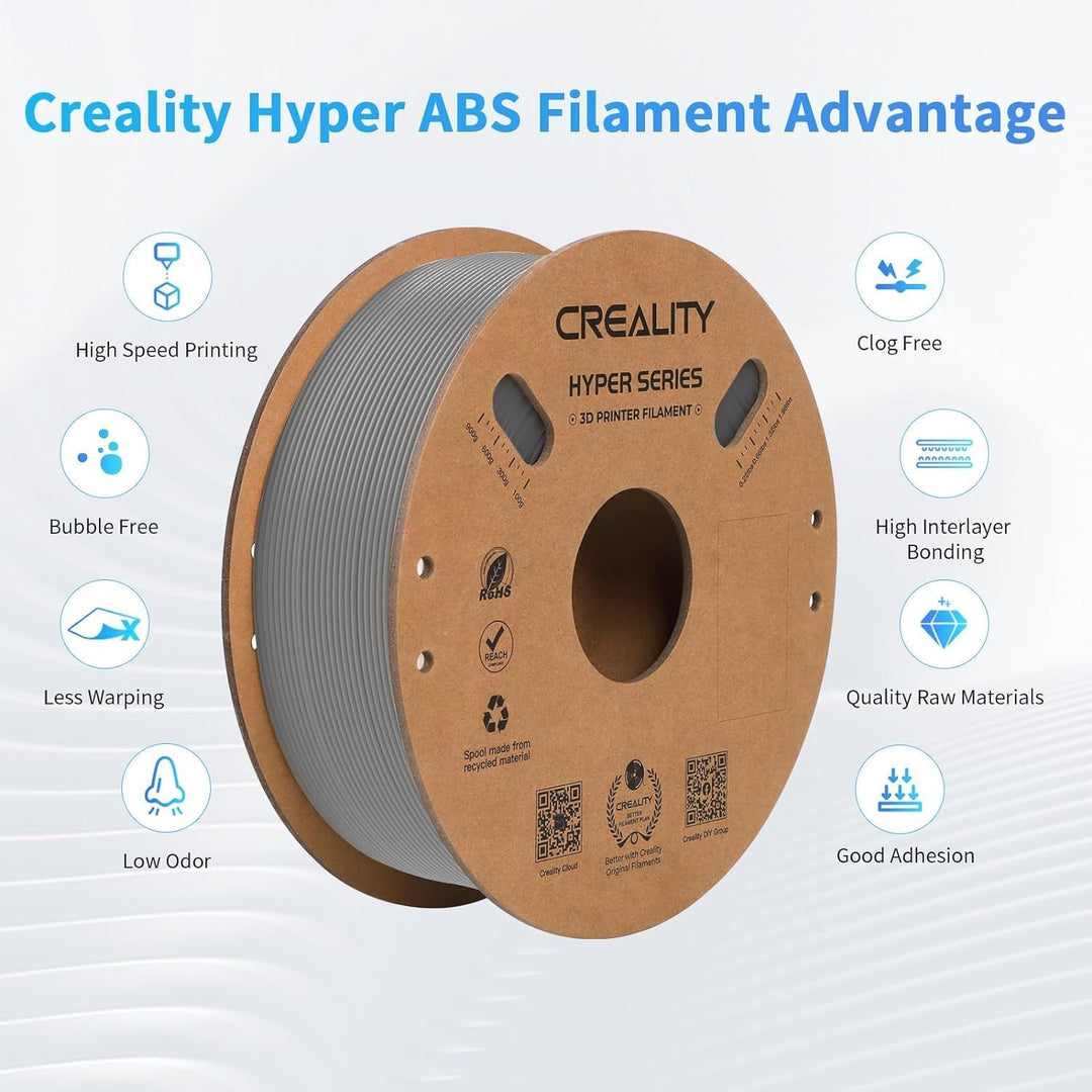 Creality Hyper ABS Filament 1,75 mm 1kg, Hochgeschwindigkeits und Hochtemperaturbeständiges 3D Druck