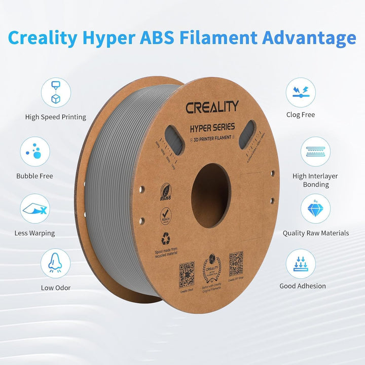 Creality Hyper ABS Filament 1,75 mm 1kg, Hochgeschwindigkeits und Hochtemperaturbeständiges 3D Druck