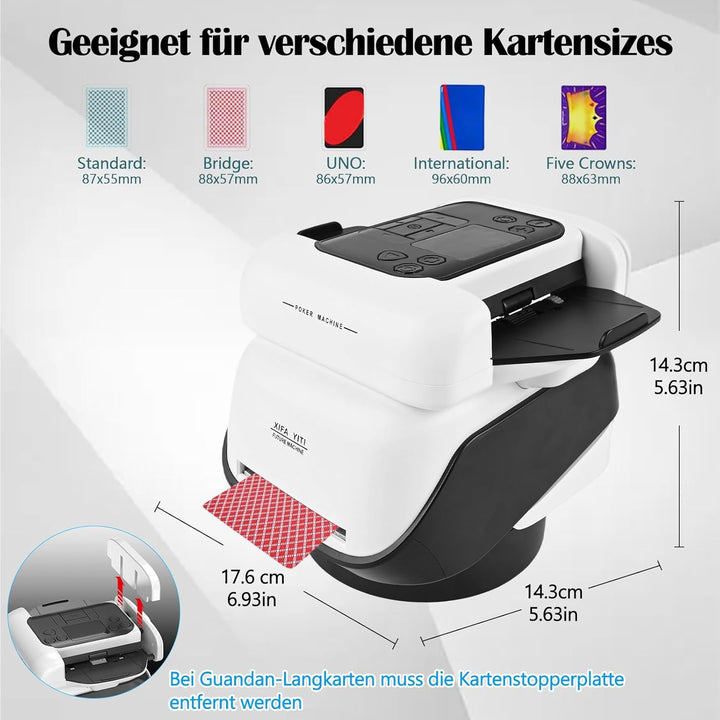 2 in 1 Automatische Kartenmischer und Kartensender, 360° Kartenmischmaschine und Austeiler, für Spie
