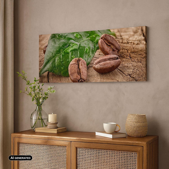Wandbilder Dekoration Wohnzimmer Aroma Kaffee Pflanze Samen Panorama Bilder auf Leinwand 120x50cm Le