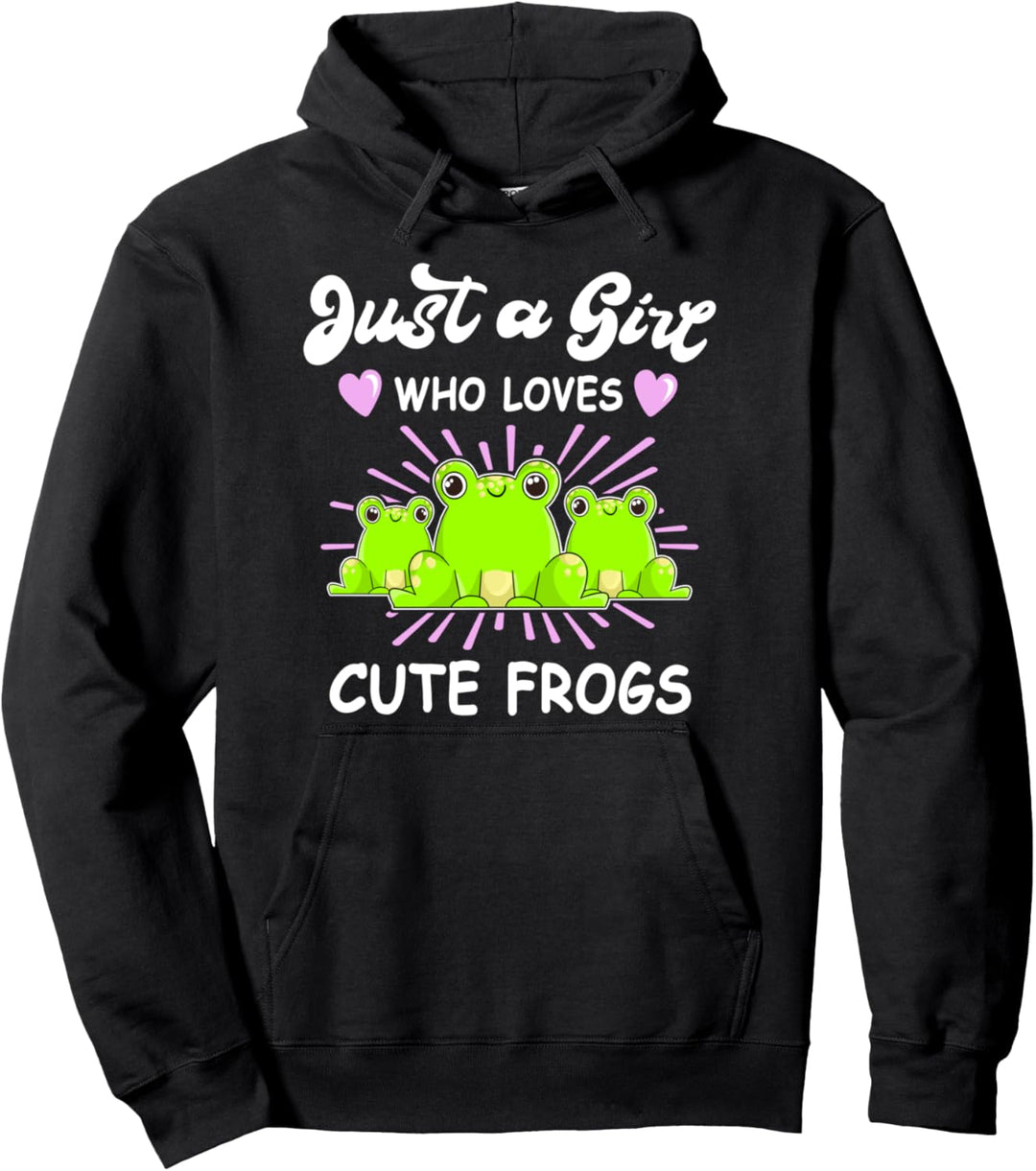 Girl Loves Frogs Froschmotiv Frosch Sprüche Pullover Hoodie