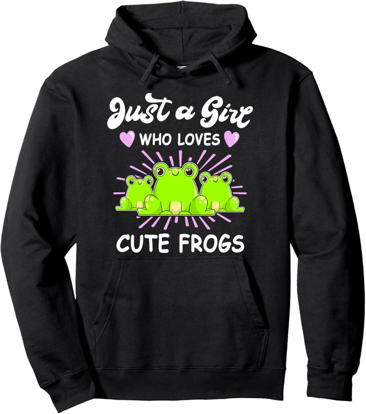 Girl Loves Frogs Froschmotiv Frosch Sprüche Pullover Hoodie