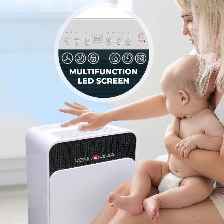 Luftentfeuchter - 16L/Tag, 2L Behälter 30 m² elektrisch Digitalanzeige Timer Wäschetrocknung Auto-Mo