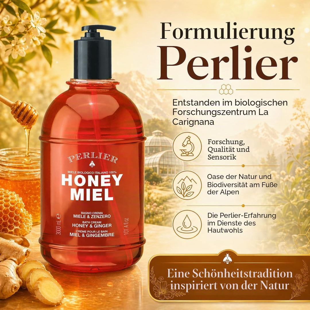 Perlier Honig Miel Badcreme Honig & Ingwer - mit Honig Bio 100% Italienisch - 3000 ml mit Dosierer