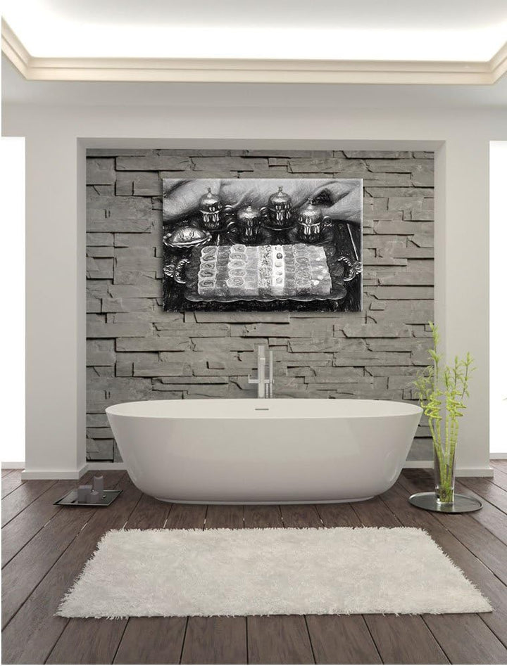 Pixxprint türkische Desserts als Leinwandbild/Grösse: 100x70 cm/Wandbild/Kunstdruck/fertig bespannt,