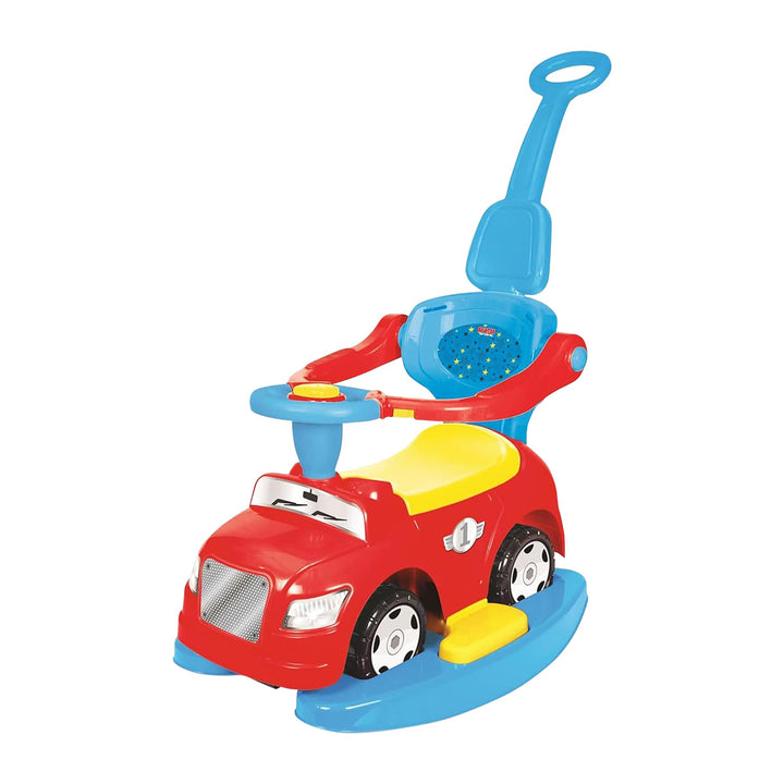 Dolu 4-in-1-Aufsitzfahrzeug für Kinder, Kinder-Trittauto, Lauf- und Fahrfahrzeug für Kinder mit Hupe