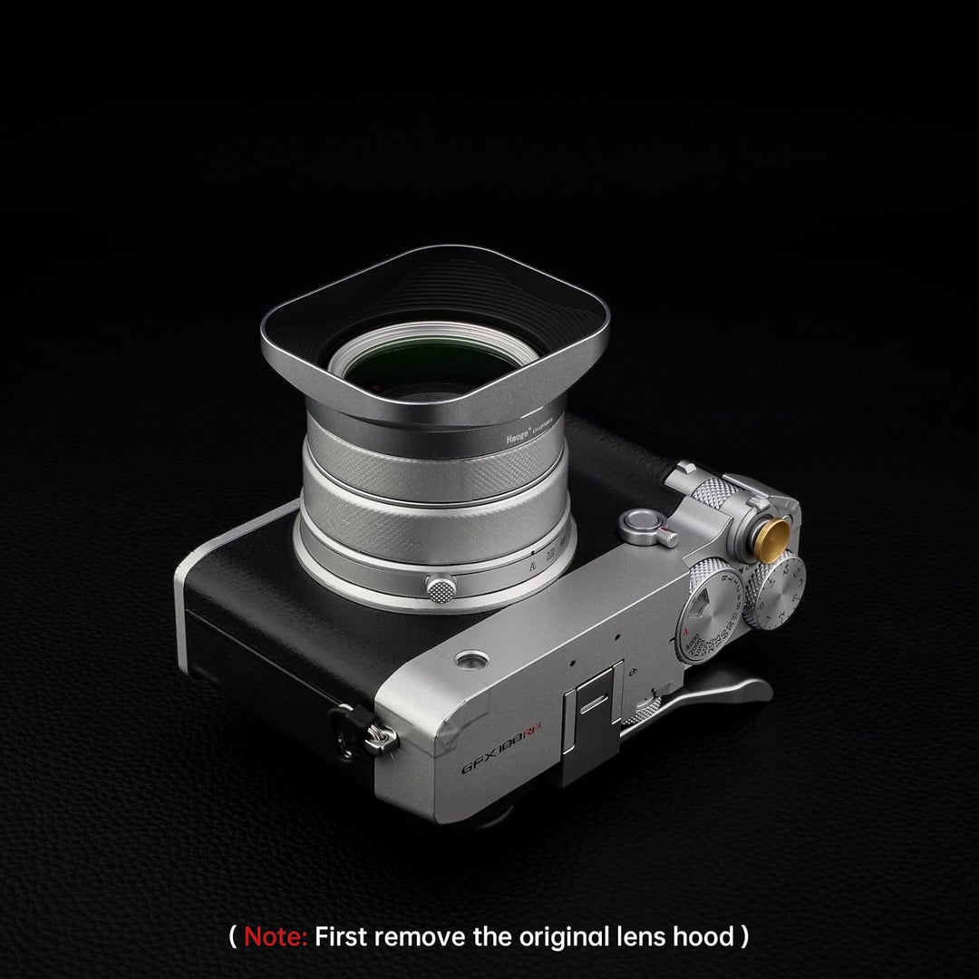 Haoge Gegenlichtblende aus Metall, quadratisch, für Fujifilm GFX100RF Kamerazubehör, Bajonettschirme