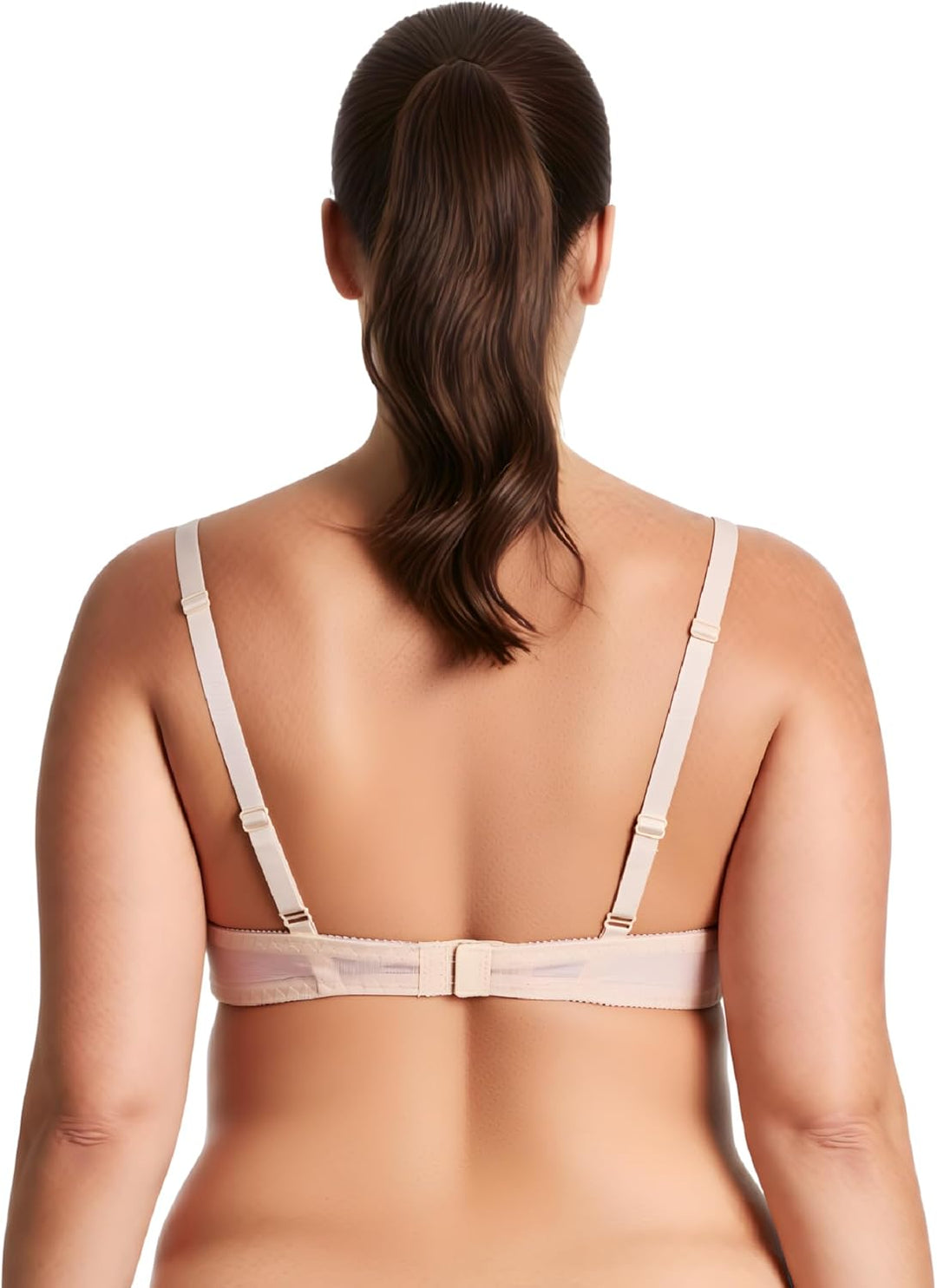 Curve Muse Damen Leicht gepolstert in Übergrösse Vollständige Abdeckung Bügel Spitzen-BH-2PK 70C Nac