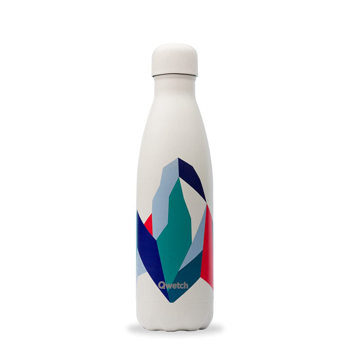 QWETCH - Isothermische Originals Flasche - Weiss 500ml - Nomadische Edelstahlflasche - 24h Kalt und