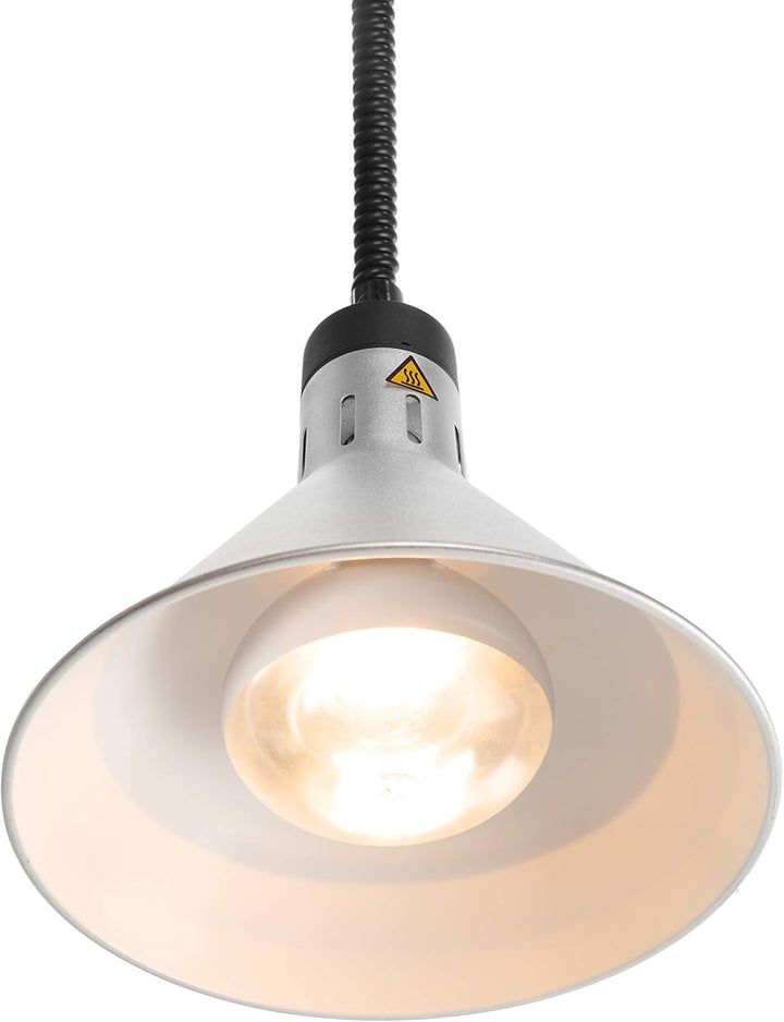 HENDI Wärmelampe, Inkl. Splitterfreie lampe, Höhenverstellbar, Konisch, Warmhalten von Speisen, Spei