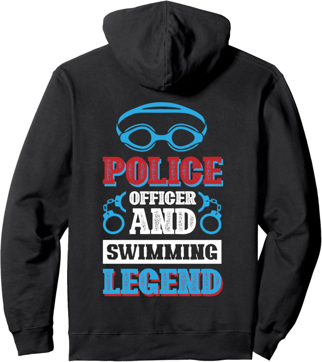Polizistin und Schwimmlegende Cop Designs Pullover Hoodie