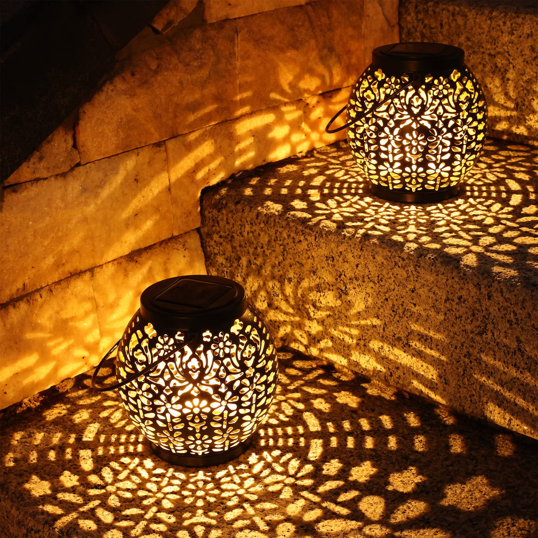 Solar Laterne für Aussen, BrizLabs 2 Stück Balkon Solarlampe Draussen Gartenlaterne Hängend Solarleu