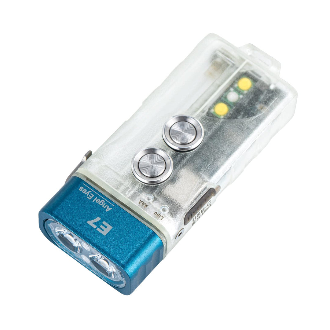 RovyVon E7U Schlüsselanhänger-Taschenlampe, leuchtet im Dunkeln, Dual-Power 700 Lumen, mit Lockout-M