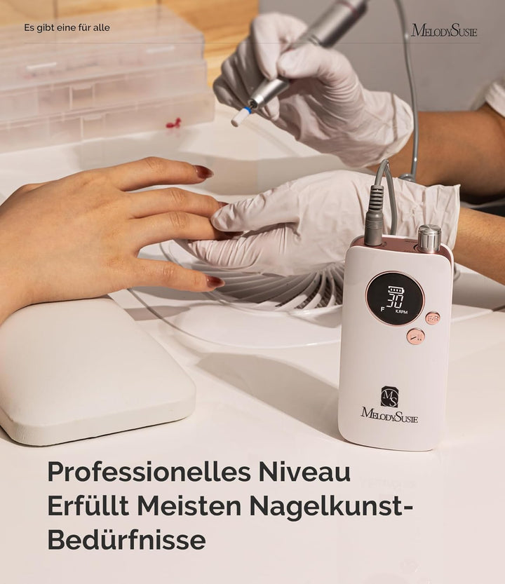 MelodySusie Tragbarer Nagelfräser 30000 RPM, SC320F Professionelle Kabellose Elektrische Nagelfeile