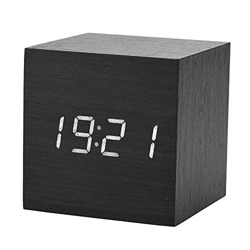 6x6x6cm Hölzerne Elektronik, Wecker Tischuhr Temperatur Kleine Digitaluhr Digitale Holzzegar Cyfrowy