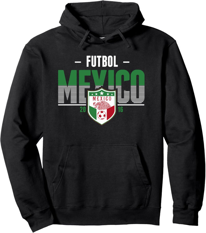 Mexico Striped Text 2016 Football Pullover Hoodie