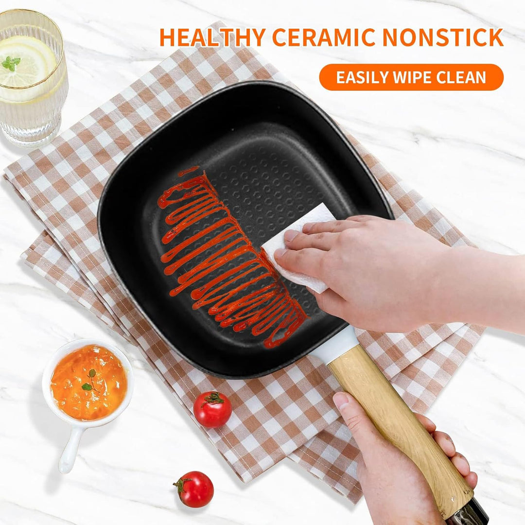 Audecook Hot Pot Elektrisch 2L, Elektrische Pfanne mit Antihaft-Keramikglasur, 20 cm, Tragbarer Mult