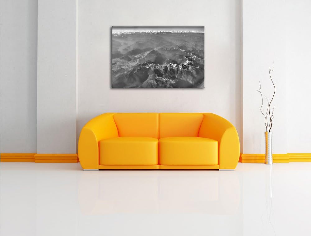 Pixxprint gewaltiges Gebirge als Leinwandbild/Grösse: 100x70 cm/Wandbild/Kunstdruck/fertig bespannt,