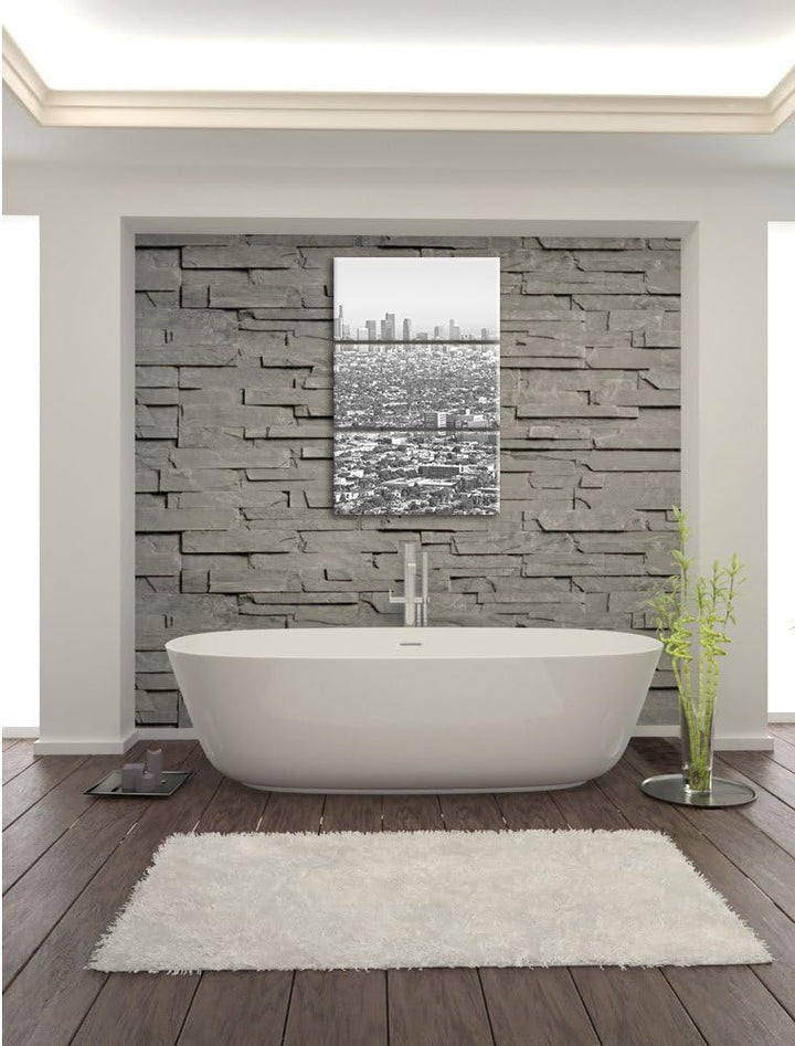 Pixxprint Los Angeles Metropolitan Area als Leinwandbild/Grösse: 3 Teilig (120x80) cm/Wandbild/Kunst