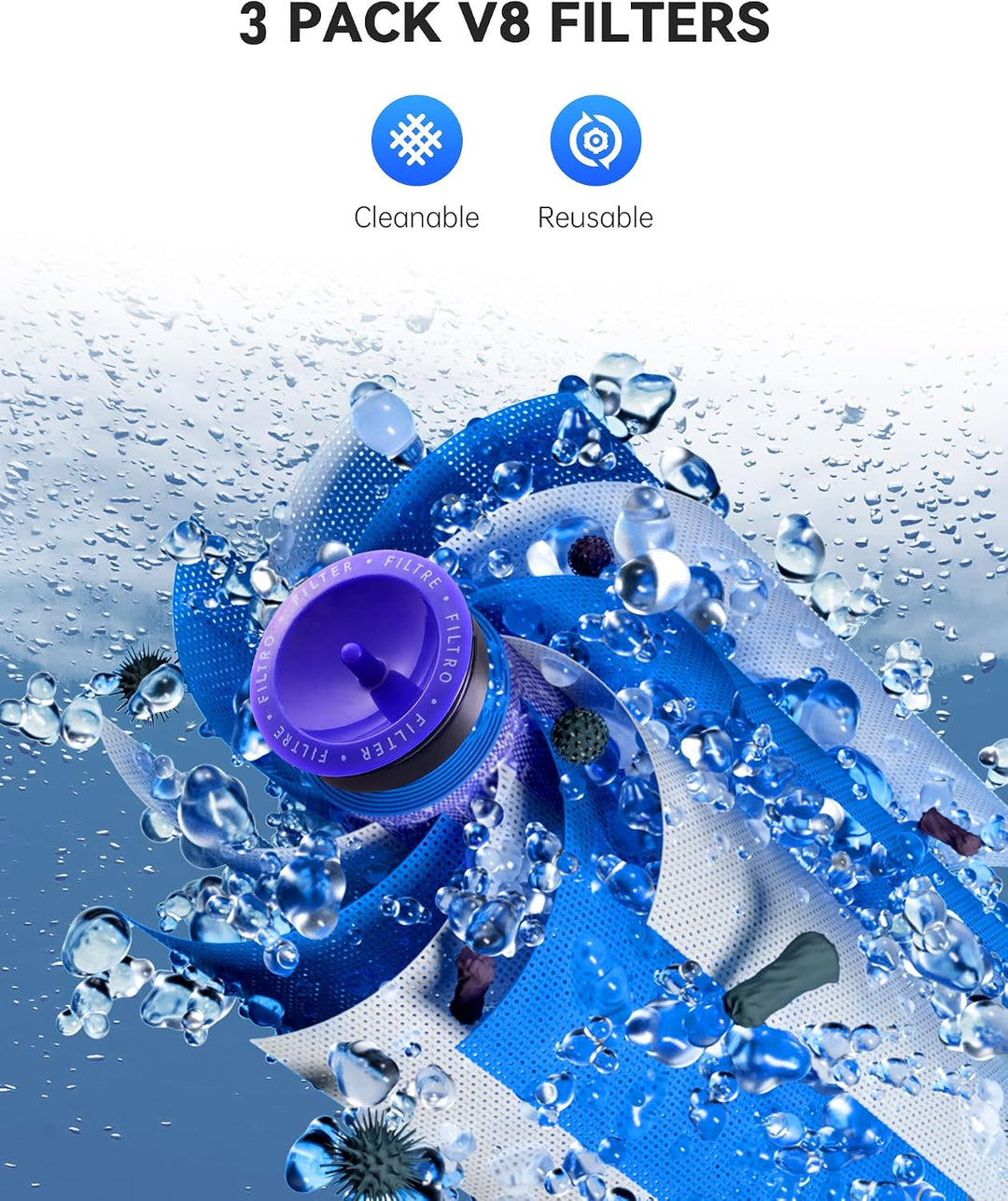 Morpilot V8 Akku 8000mAh, Ersatzakku für Dyson Absolute Animal Motorhead Exclusive Staubsauger Fluff