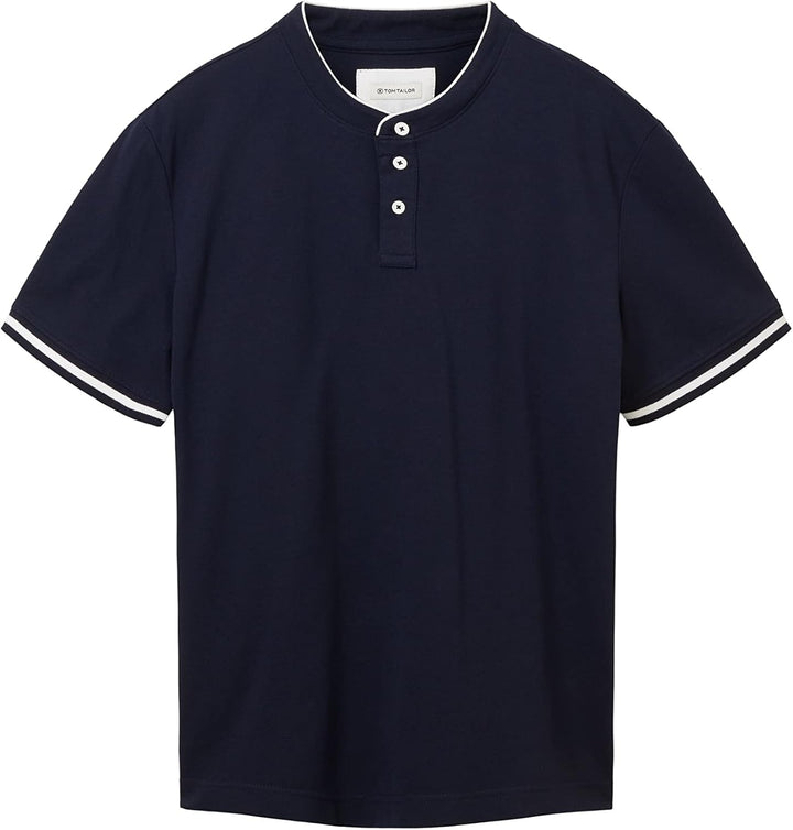 TOM TAILOR Herren Piqué Poloshirt mit Stehkragen S 10668 - Sky Captain Blue, S 10668 - Sky Captain B