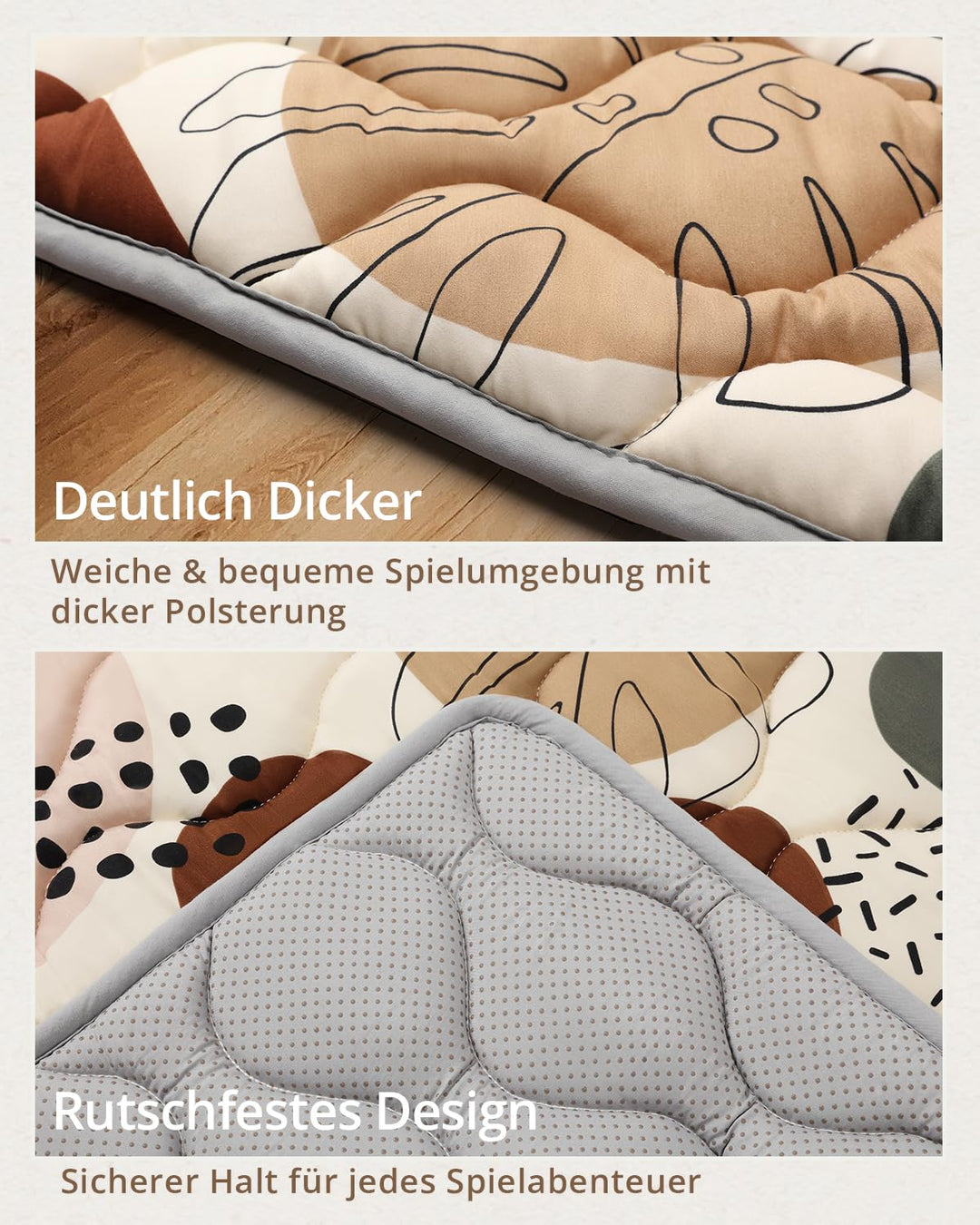 Blissful Diary Krabbelmatte Baby Spielmatte 180x150cm Krabbeldecke für Baby | Faltbar Baby Teppich,