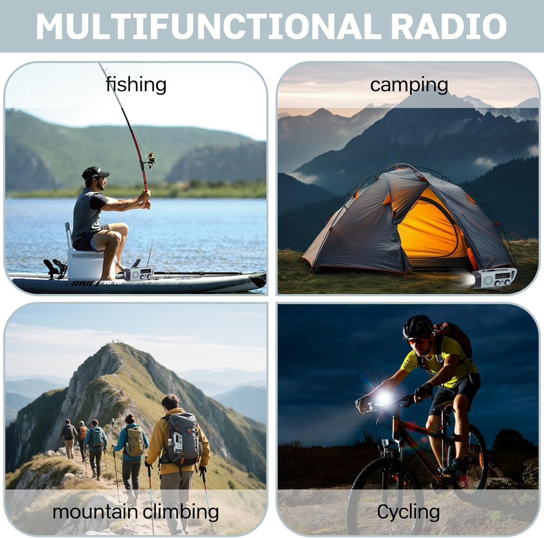 Kurbel Radio, 2000mAh notfallradio mit kurbel und solar AM/FM/SW Radio mit SOS Alarm Taschenlampe, 3