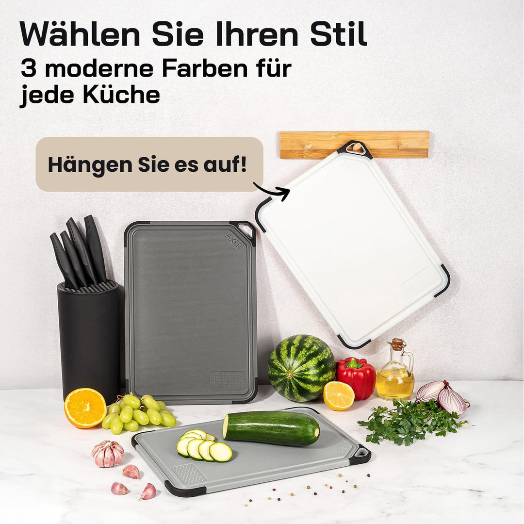 Axer Schneidebrett Kunststoff Gross BPA Frei - Universalgrösse 35x25 cm Küchenbrett Spülmaschinenfes
