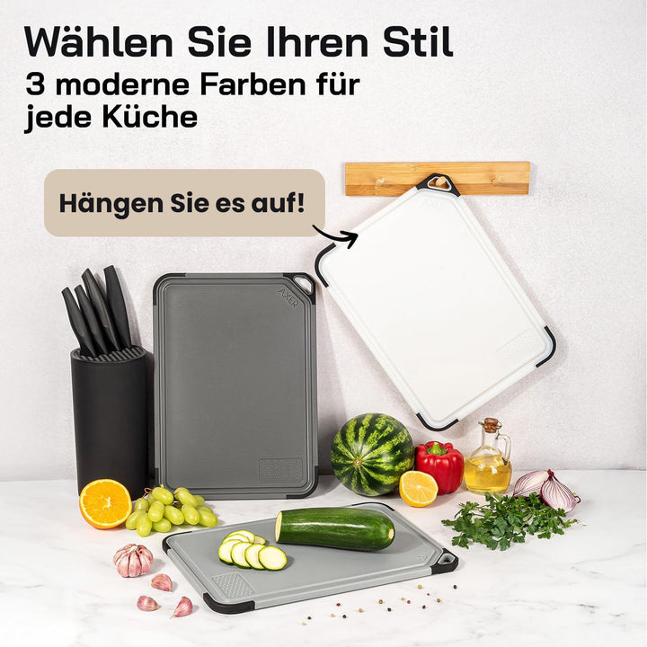 Axer Schneidebrett Kunststoff Gross BPA Frei - Universalgrösse 35x25 cm Küchenbrett Spülmaschinenfes