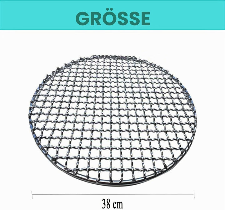 Runder Edelstahl-Grill, Braten-Mesh, 304 Grillrost Edelstahl, Grill-Aufsatz, Antihaft-Grilgitter, Ko