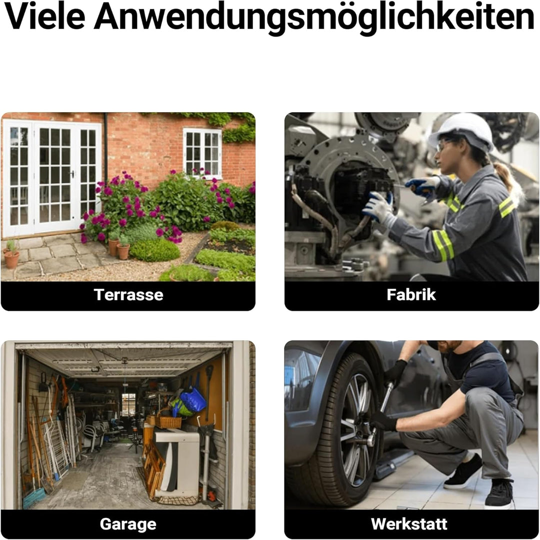 Wiltec Rollhocker höhenverstellbar 40,5-53,5 cm, gepolsterter Hocker mit Rollen bis 150 kg, Werkstat
