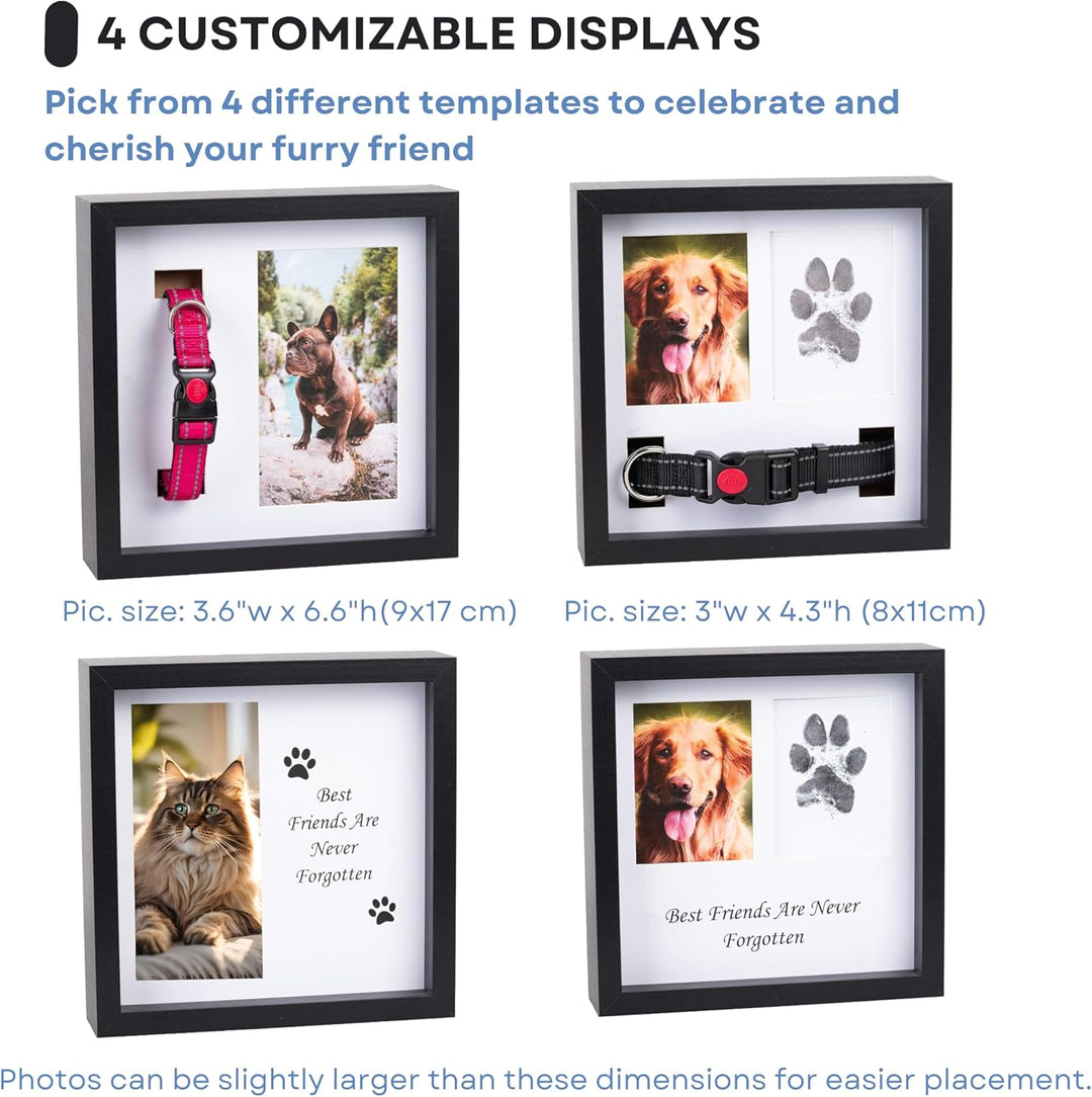 OtterPets Gedenk-Bilderrahmen für Haustiere – Gedenken für Hunde & Katzen – Schattenbox, Black