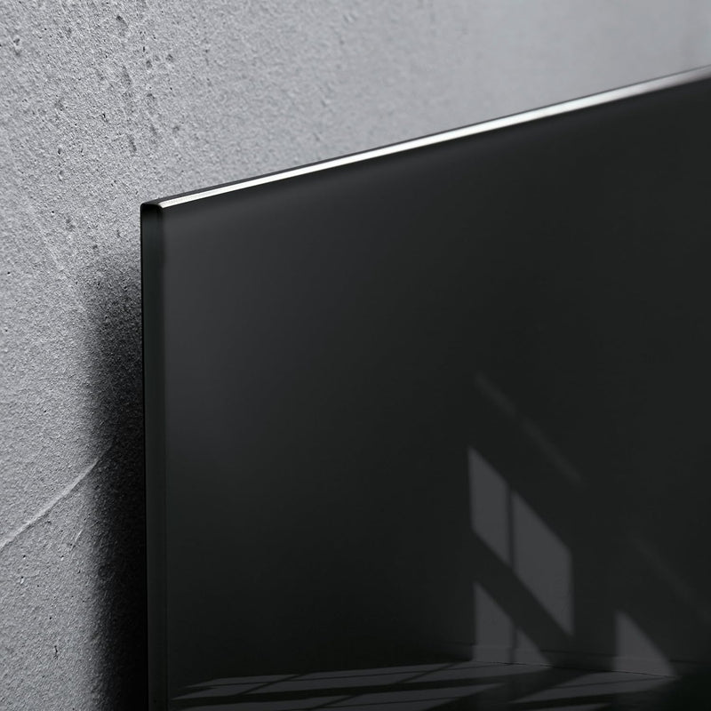 SIGEL GL145 Premium Glas-Whiteboard 91x46 cm schwarz hochglänzend, TÜV geprüft, einfache Montage, Gl